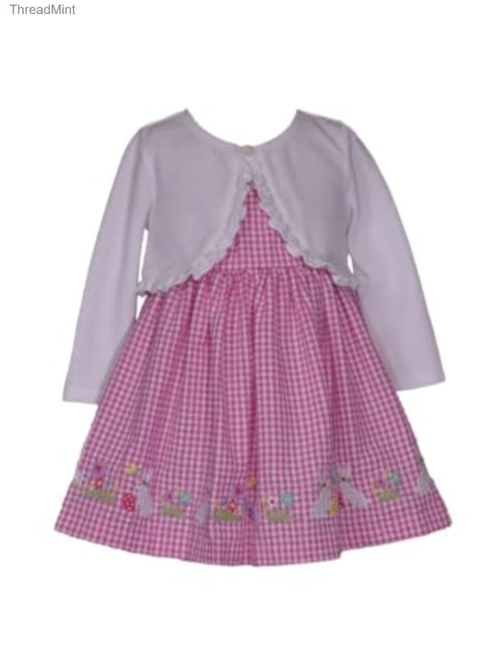 Girls Easter Dress with Cardigan Baby Toddler Little Girls Cotton Blend